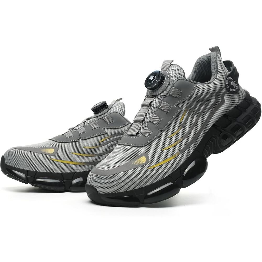 Men's Gray Athletic Sneakers with Dial Closure